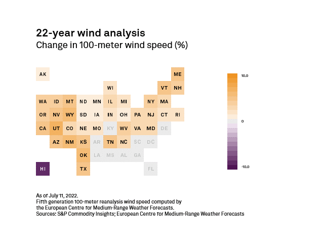 Changes in US wind speeds since 2000 point to a dynamic landscape